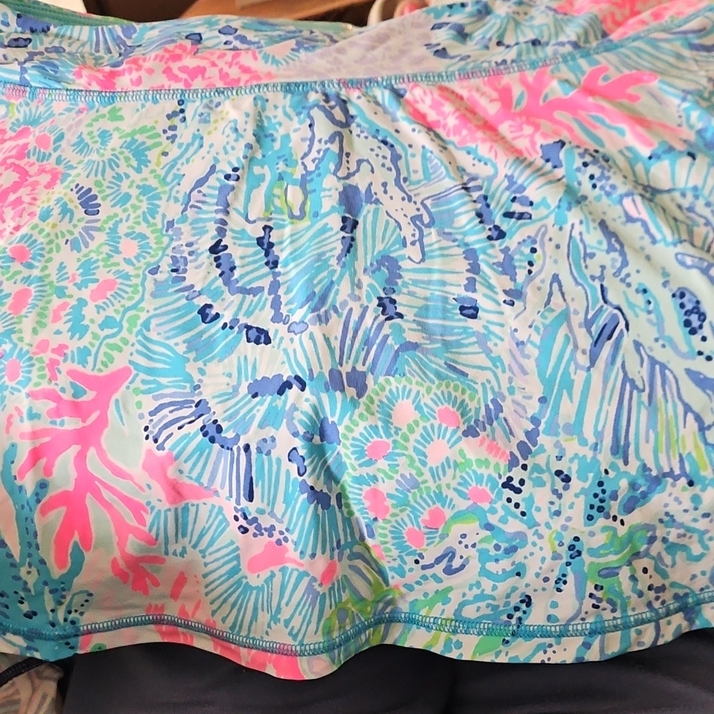 Lilly Pulitzer Luxletic Turquoise, Pink & Green Skort-size Large / Activewear
